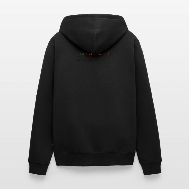 Programmeur de python cadeau Hello World Veste à capuche bio Premium Unisexe