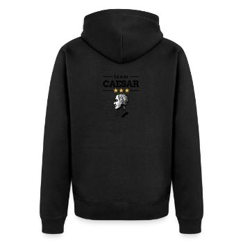 Team Gaius Julius Caesar - Unisex Premium Organic Zip Hoodie - black - Back - Nico (187cm)
