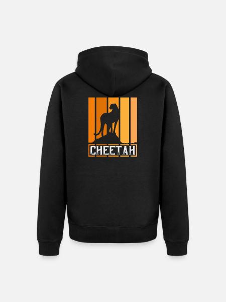 Retro cheetah - Unisex Premium Organic Zip Hoodie - black