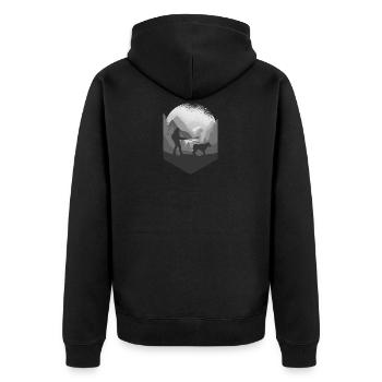 Sports canins et promenades canines en montagne - Veste à capuche bio Premium Unisexe - noir - Dos - Nico (187cm)