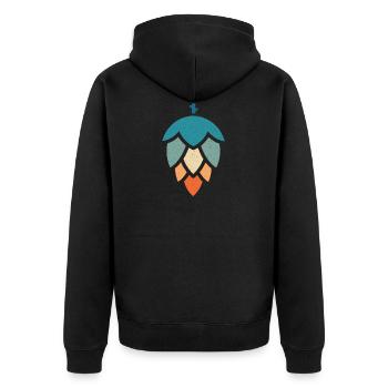 Houblon Vintage - Brassage de bière - Home Brewer - Veste à capuche bio Premium Unisexe - noir - Dos - Nico (187cm)