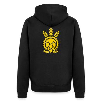 Craft Beer Crest - Bierbrauen - Hausbrauer - Unisex Premium Bio Zip Hoodie - Schwarz - Hinten - Nico (187cm)