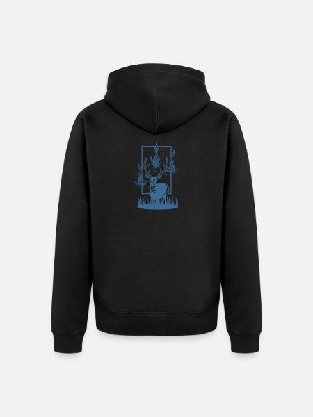 Environment and climate change reindeer - Unisex Premium Organic Zip Hoodie - black