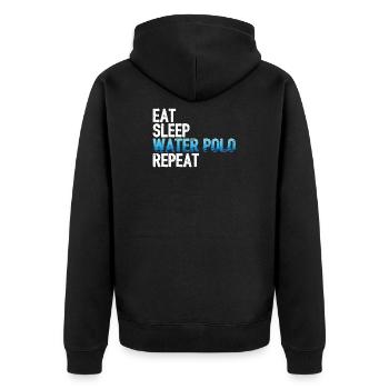 Water polo water polo water polo player gift - Unisex Premium Organic Zip Hoodie - black - Back - Nico (187cm)