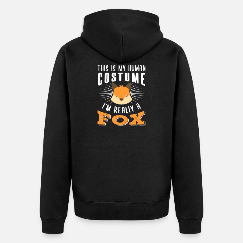 Fuchs Menschen Kostüm - Unisex Premium Bio Zip Hoodie - Schwarz