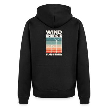 Windrad Windpark Windkraft Flüsterer - Unisex Premium Bio Zip Hoodie - Schwarz - Hinten - Nico (187cm)