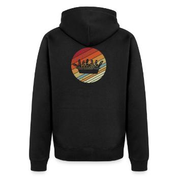 Retro Vinatge Style Food Lover Poutine - Unisex Premium Organic Zip Hoodie - black - Back - Nico (187cm)