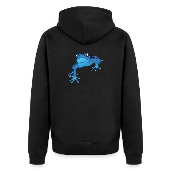 Poison dart frog from the rain forest blue dart frog - Unisex Premium Organic Zip Hoodie - black - Back - Nico (187cm)