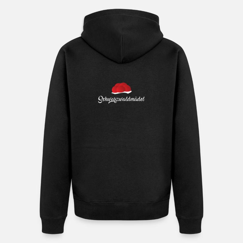 Schwarzwalddesign mit bollenhut geschenk - Unisex Premium Bio Zip Hoodie - Schwarz