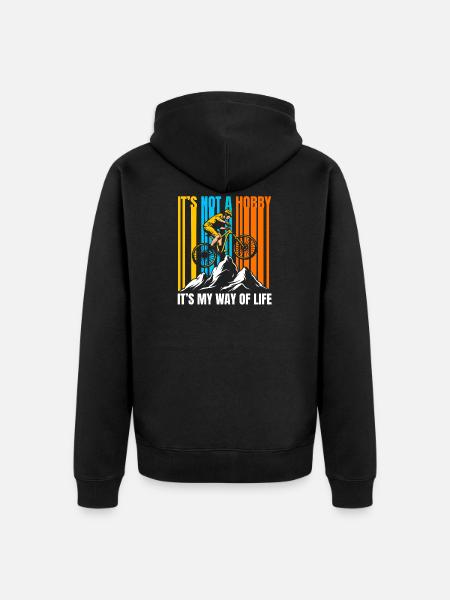 Mountain biker mountain biking - Unisex Premium Organic Zip Hoodie - black