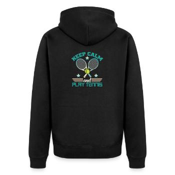 Conception de chemise de sport de jeu de tennis - Veste à capuche bio Premium Unisexe - noir - Dos - Nico (187cm)