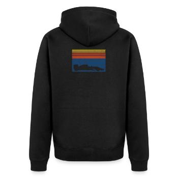 Rennwagen Rennauto Retro Rennfahrzeug Geschenk - Unisex Premium Bio Zip Hoodie - Schwarz - Hinten - Nico (187cm)