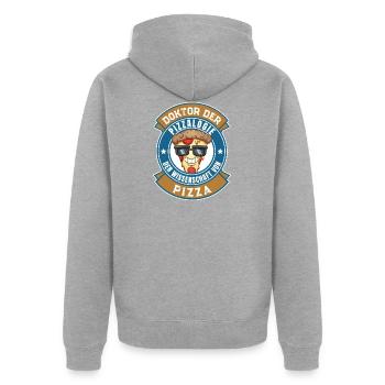 Pizza Pizzeria Ristorante Pizza Fan - Unisex Premium Bio Zip Hoodie - Grau meliert - Hinten - Nico (187cm)