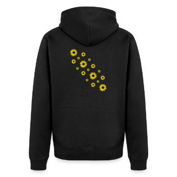 Sunflowers, sunflowers, yellow flowers - Unisex Premium Organic Zip Hoodie - black - Back - Nico (187cm)