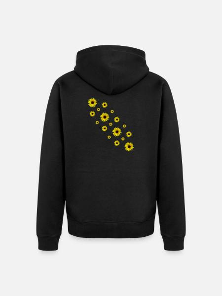 Sonnenblumen, Sonnenblume, gelbe Blumen - Premium økologisk unisex-hættejakke - sort