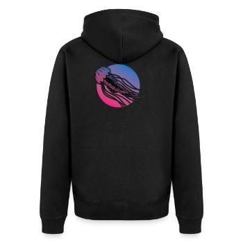 Méduses océan mer créatures - Veste à capuche bio Premium Unisexe - noir - Dos - Nico (187cm)