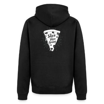 Pizza Delivery Slice Slice Baby Pizza Liebhaber Pizza - Unisex Premium Bio Zip Hoodie - Schwarz - Hinten - Nico (187cm)
