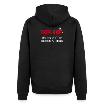 Firefighter Firefighters Fire Firefighter Gift - Unisex Premium Organic Zip Hoodie - black - Back - Nico (187cm)