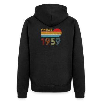 61e cadeau d'anniversaire vintage 1959 vintage - Veste à capuche bio Premium Unisexe - noir - Dos - Nico (187cm)