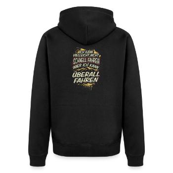 Offroad Offroader Geländewagen 4x4 - Unisex Premium Bio Zip Hoodie - Schwarz - Hinten - Nico (187cm)