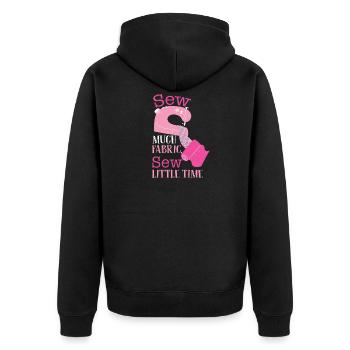 Sewing fabric - Unisex Premium Organic Zip Hoodie - black - Back - Nico (187cm)