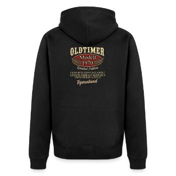 Gift for 50th birthday vintage 1970 50 years - Unisex Premium Organic Zip Hoodie - black - Back - Nico (187cm)