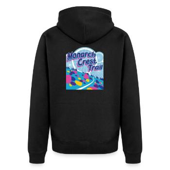 Monarch Crest Trail - Unisex Premium Bio Zip Hoodie - Schwarz - Hinten - Nico (187cm)