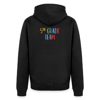 Team der 5. Klasse - für Lehrer der 5. Klasse - Unisex Premium Bio Zip Hoodie - Schwarz - Hinten - Nico (187cm)
