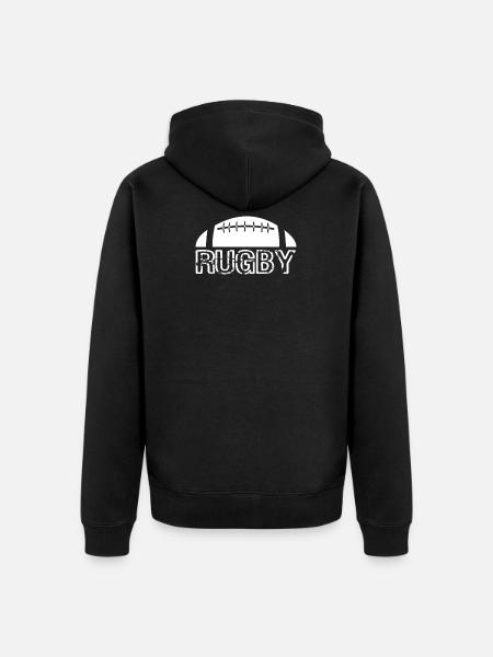 Rugby with rugby ball - Unisex Premium Organic Zip Hoodie - black