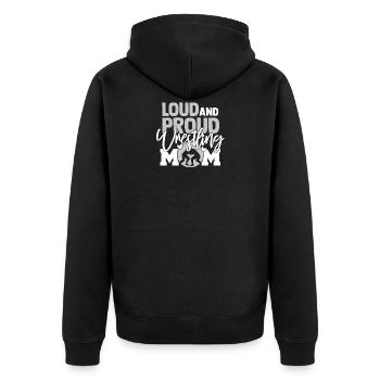 Wrestling Mom Gift Maman de lutte forte et fière - Veste à capuche bio Premium Unisexe - noir - Dos - Nico (187cm)