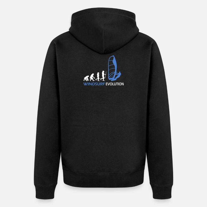 Windsurfing Evolution gift ideas - Unisex Premium Organic Zip Hoodie - black