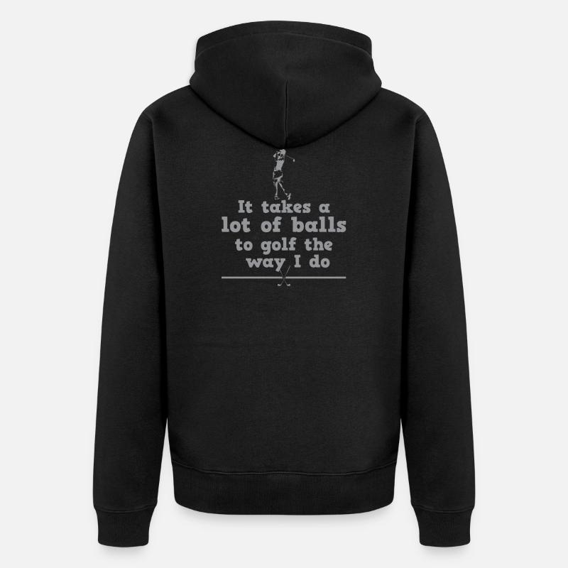 Golf Golf Vater Golfspieler - Unisex Premium Bio Zip Hoodie - Schwarz