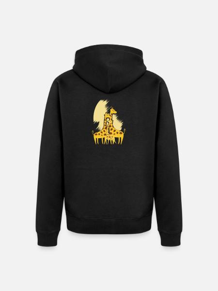 Giraffe family - Unisex Premium Organic Zip Hoodie - black