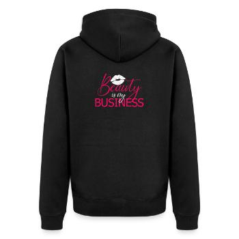 Beauty Is My Business Make Up Artist Stylist - Unisex Premium Organic Zip Hoodie - black - Back - Nico (187cm)
