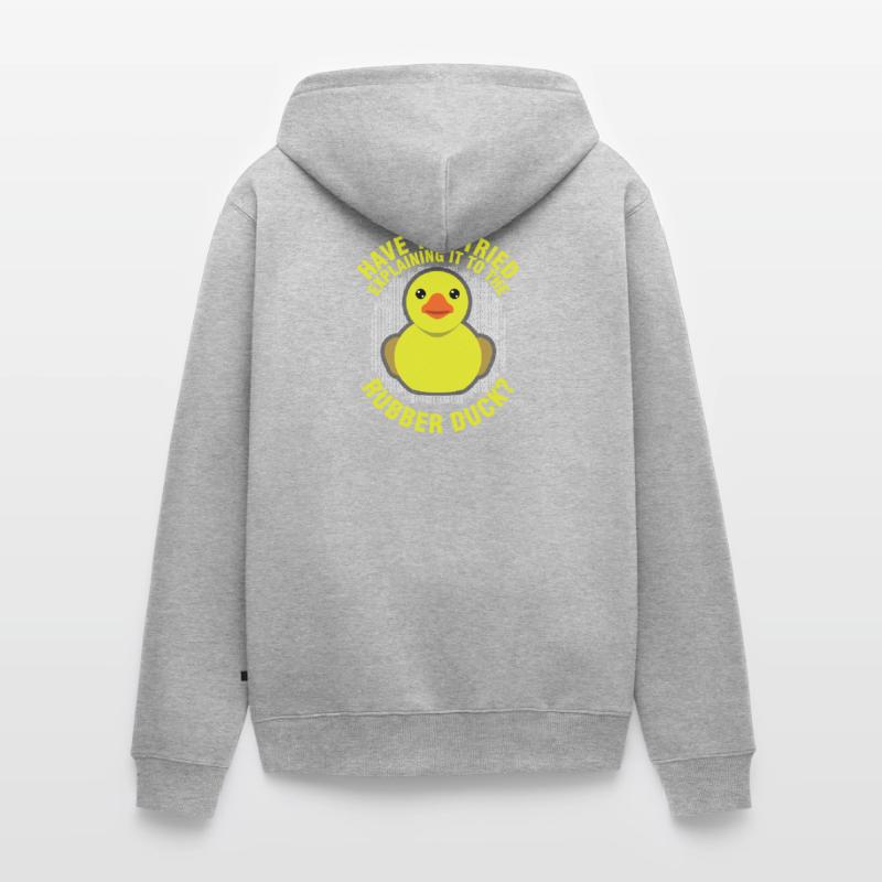 Lustige Programmierung Rubber Duck für Debug Debugger Unisex Premium Bio Zip Hoodie