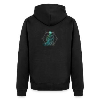 Géométrie de l'esprit - Veste à capuche bio Premium Unisexe - noir - Dos - Nico (187cm)