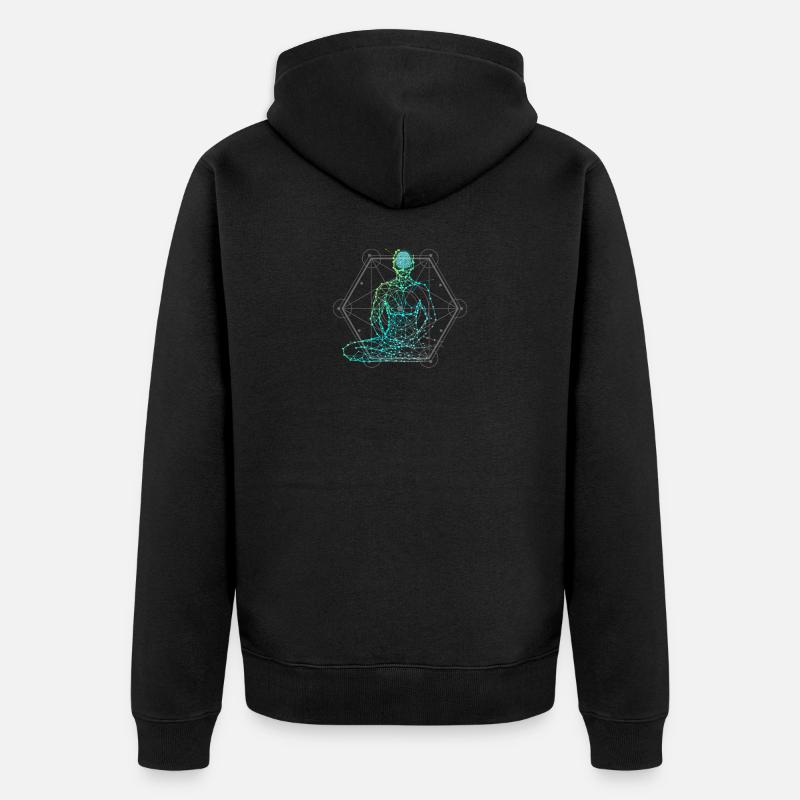 Géométrie de l'esprit - Veste à capuche bio Premium Unisexe - noir