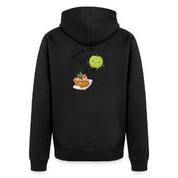 Vous êtes la pomme à ma tarte correspondant à des chemises de couple - Veste à capuche bio Premium Unisexe - noir - Dos - Nico (187cm)