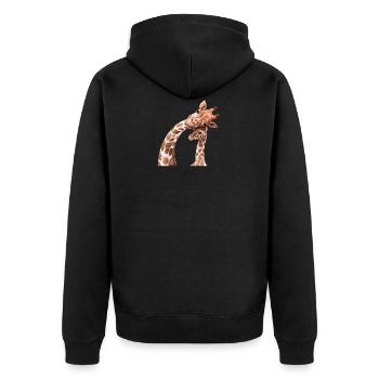 Mère et bébé animaux aquarelle girafe maman - Veste à capuche bio Premium Unisexe - noir - Dos - Nico (187cm)