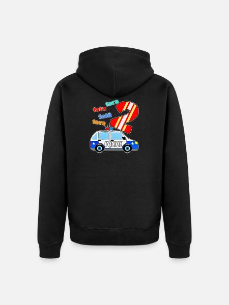 PolizeiAuto 2 - Unisex Premium Bio Zip Hoodie - Schwarz