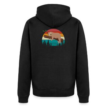 Lustiges Faultier Müdes Faultier Faultier Modus - Unisex Premium Bio Zip Hoodie - Schwarz - Hinten - Nico (187cm)