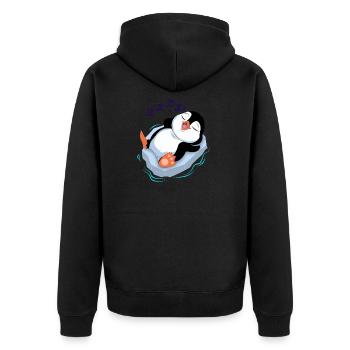 sleeping penguin tired time out break Antarctica - Unisex Premium Organic Zip Hoodie - black - Back - Nico (187cm)