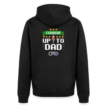 Papa Grossesse Gamer Cadeaux Drôle Volonté - Veste à capuche bio Premium Unisexe - noir - Dos - Nico (187cm)