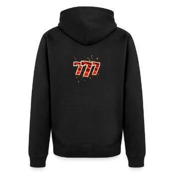 Funny Casino Automaten | Geschenk | - Unisex Premium Bio Zip Hoodie - Schwarz - Hinten - Nico (187cm)
