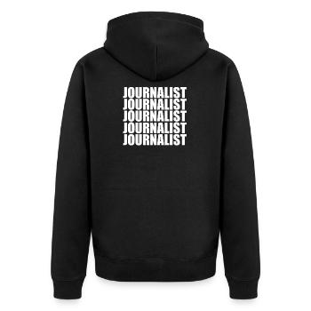 journaliste - Veste à capuche bio Premium Unisexe - noir - Dos - Nico (187cm)