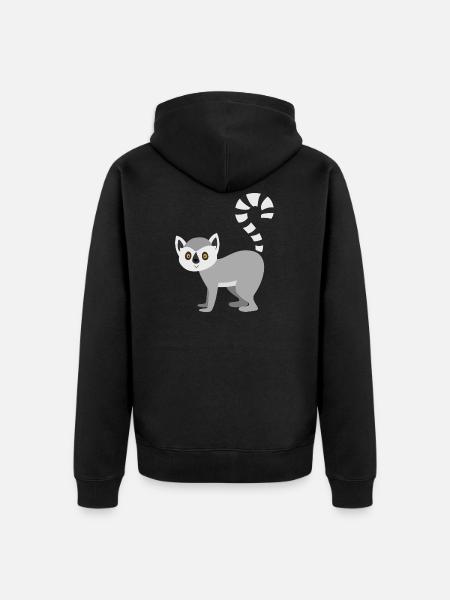 lemur - Unisex Premium Bio Zip Hoodie - Schwarz