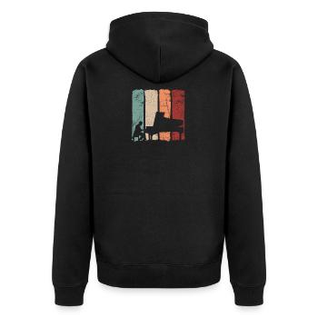 Pianist Piano Gift - Unisex Premium Organic Zip Hoodie - black - Back - Nico (187cm)
