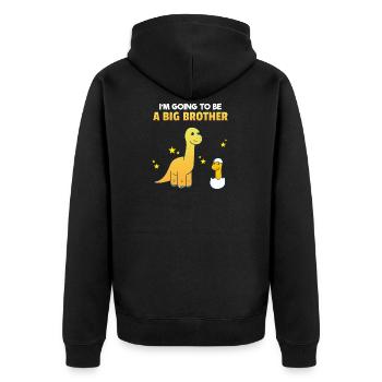 Frères et sœurs frère Brothersaurus I cadeau - Veste à capuche bio Premium Unisexe - noir - Dos - Nico (187cm)