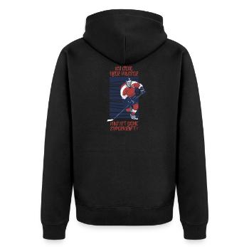Ich Gehe Über Wasser Eishockey Eislaufen - Unisex Premium Bio Zip Hoodie - Schwarz - Hinten - Nico (187cm)
