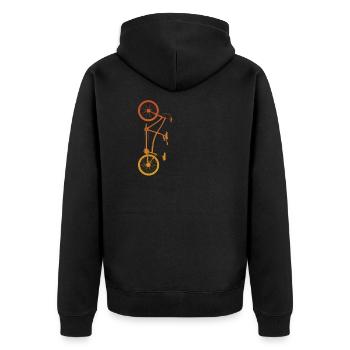Tandem cycling cyclist - Unisex Premium Organic Zip Hoodie - black - Back - Nico (187cm)